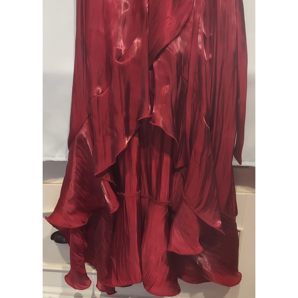 Altar'd State Womens Burgundy Silky Flowy Hi-Low Asymmetrical Dress Size Medium - Picture 6 of 10